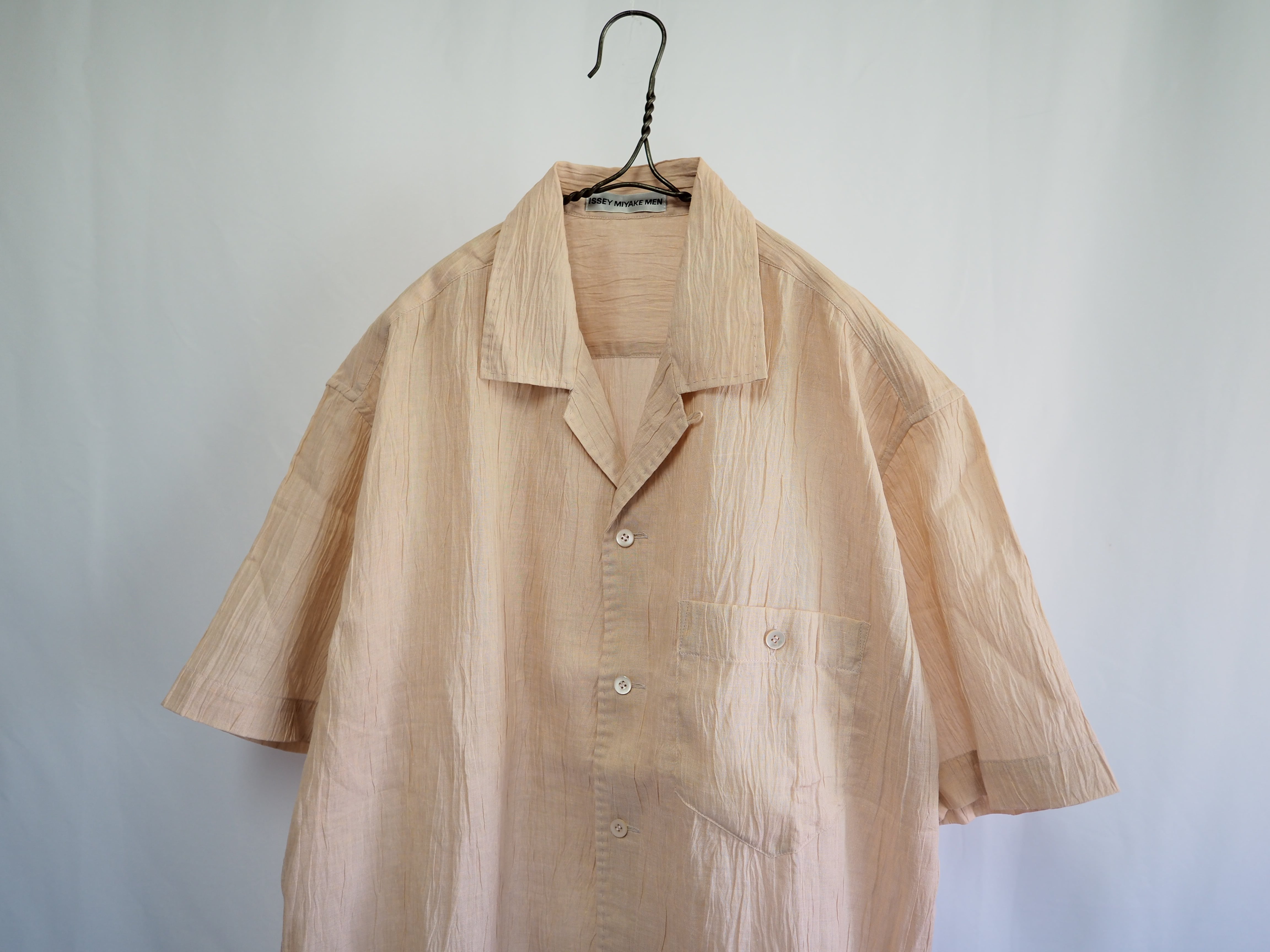 ISSEY MIYAKE MEN 半袖リネンシャツ ISSEY MIYAKE MEN リネン オープンカラー 半袖シャツSize:L | FESTINA