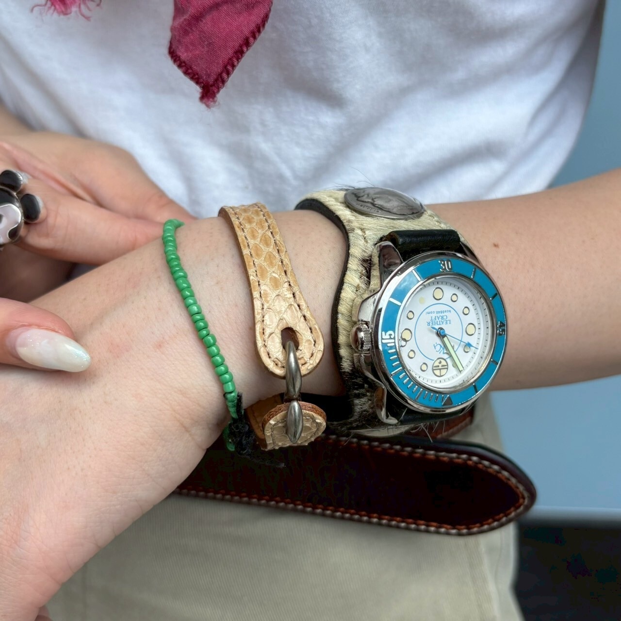 ブレスレット Sフック パイソン