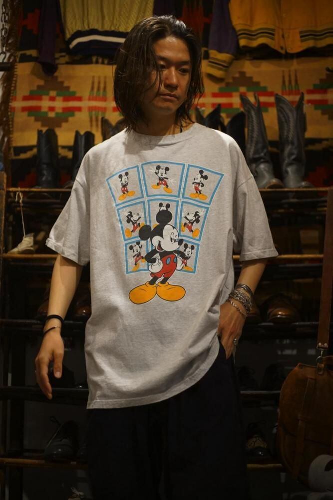 Disney】Vintage Mickey Mouse Print T-Shirt【1990s-】Vintage Print