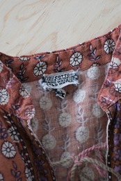 Indian cotton terracotta with lavender dress