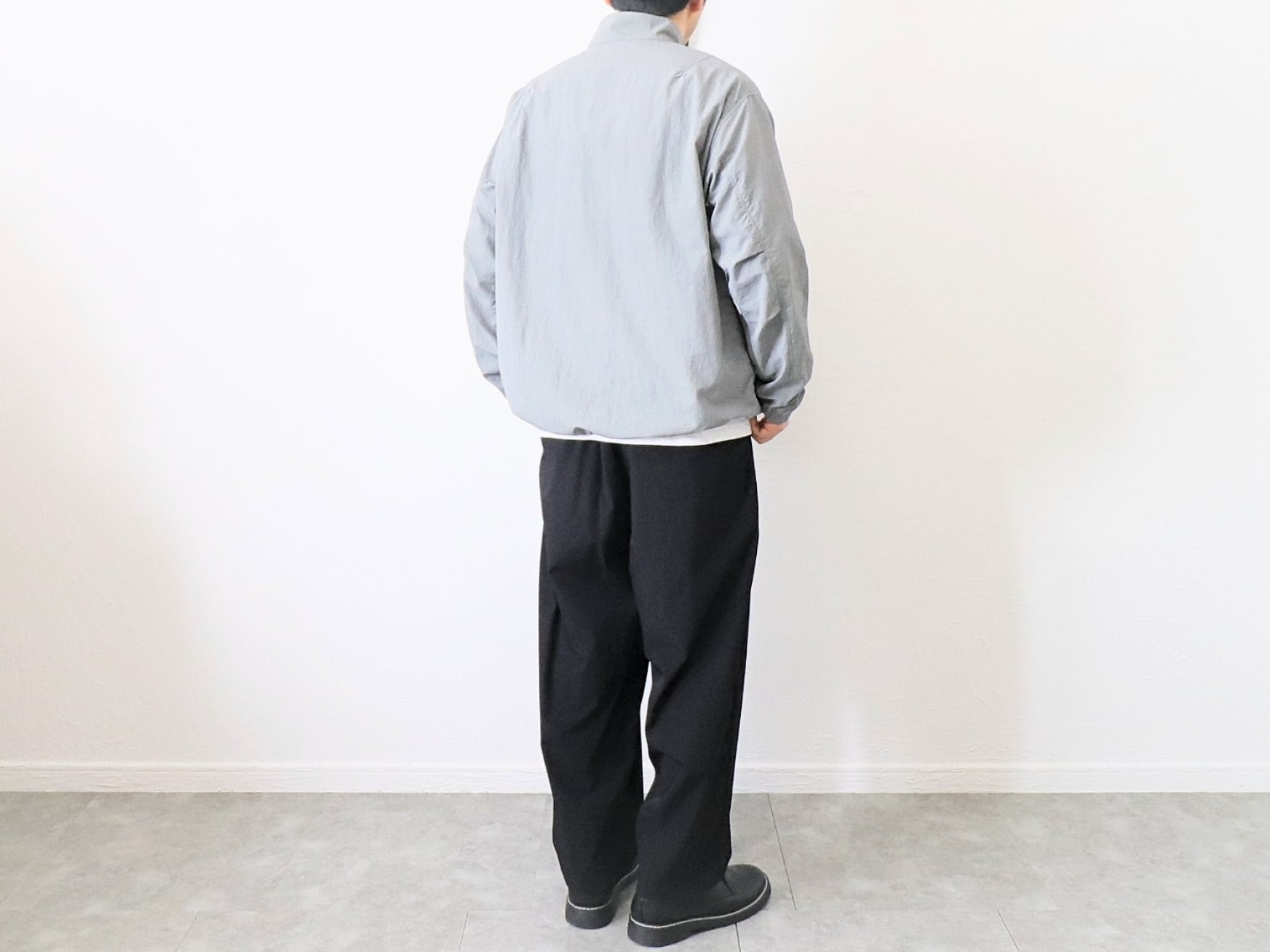 MANUAL ALPHABET / LIGHT SHELL SNAP TEE - GREY マニュアル