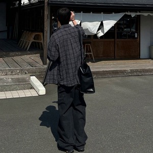 シックカラーチェック柄カジュアルシャツ　1289