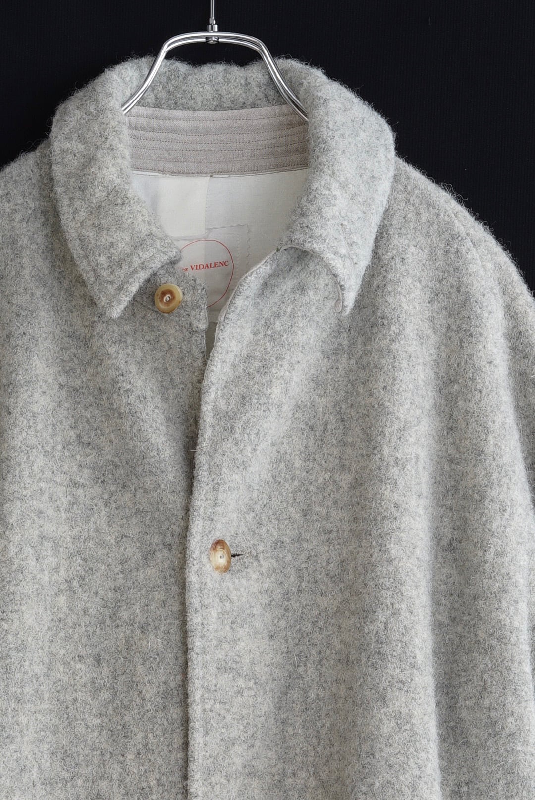 CHEZ VIDALENC - COAT BOBI HARRIS TWEED FELT (MOON) | Brownie