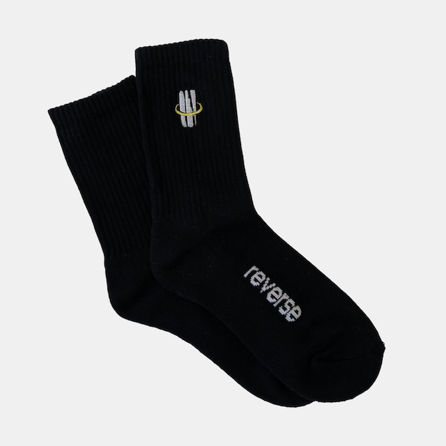 Reverse Moon Unisex Crew Socks - black