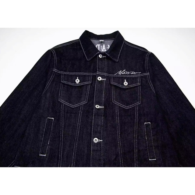 メッセージグラフィックステッチデニムジャケット 1col   R01933