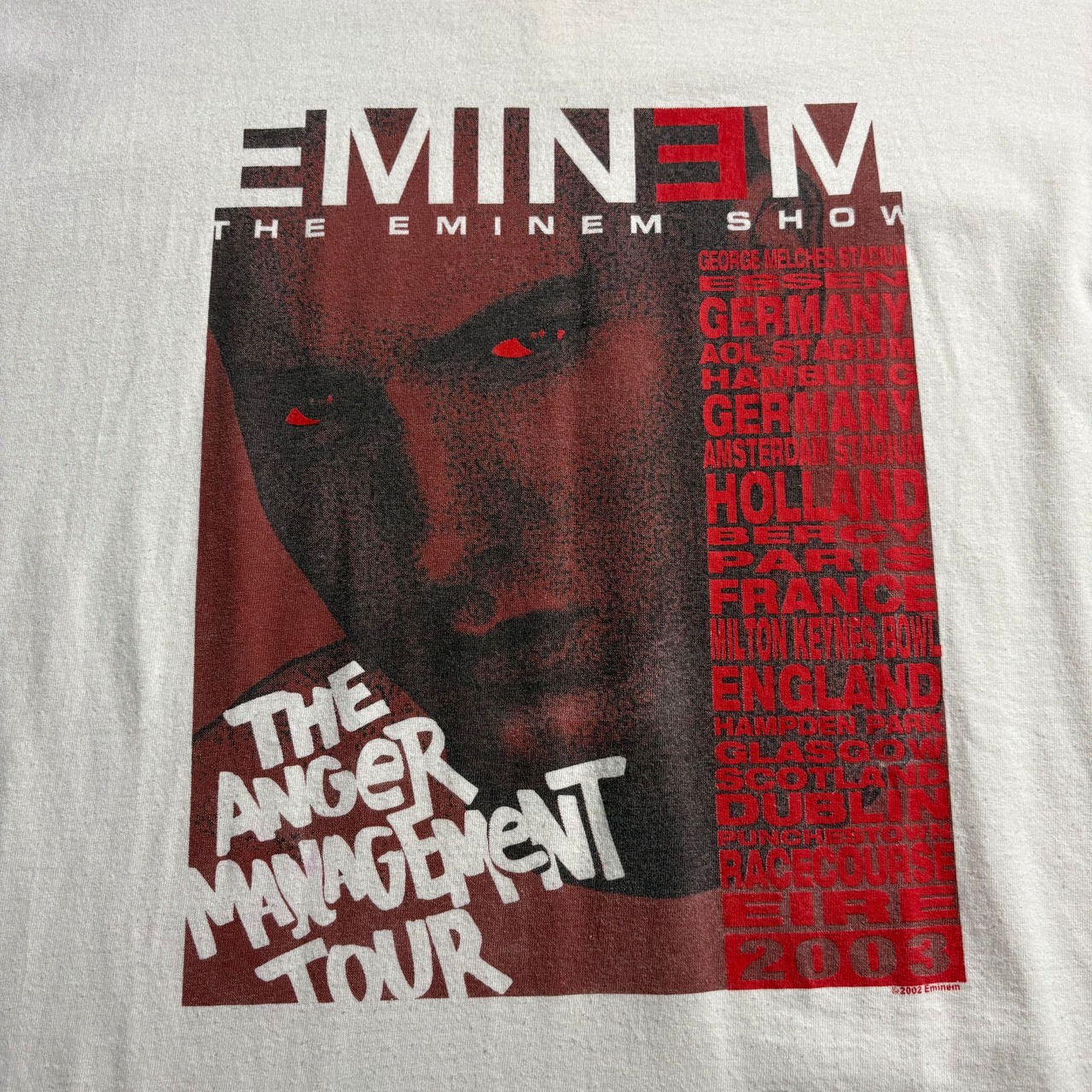 2003’s EMINEM music tee “the anger management tour”