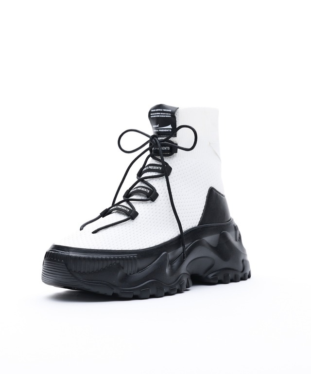 メゾンマヴェリックプレゼンツ　Mesh-knit High-Top Chunky Boots