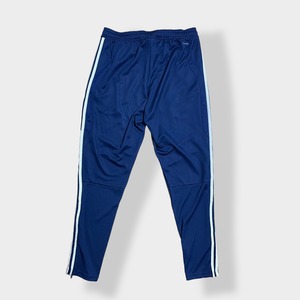 【adidas】トラックパンツ ジャージ サッカー リーガ・エスパニョーラ レアルオビエドSAD Real Oviedo S.A.D 刺繍 ワッペン 裾ジップ 裾チャック 裾ファスナー ロゴ プリントM ネイビー CLIMACOOL アディダス US古着