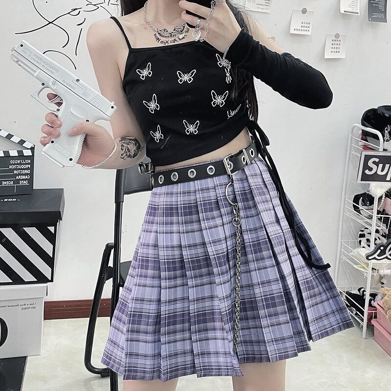 トップス サマー格子柄スカート プリーツ 夏物 ケッペル46675111533