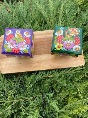 ペトリキフカ・ジュエリーボックス 9cm（ホメンコ）