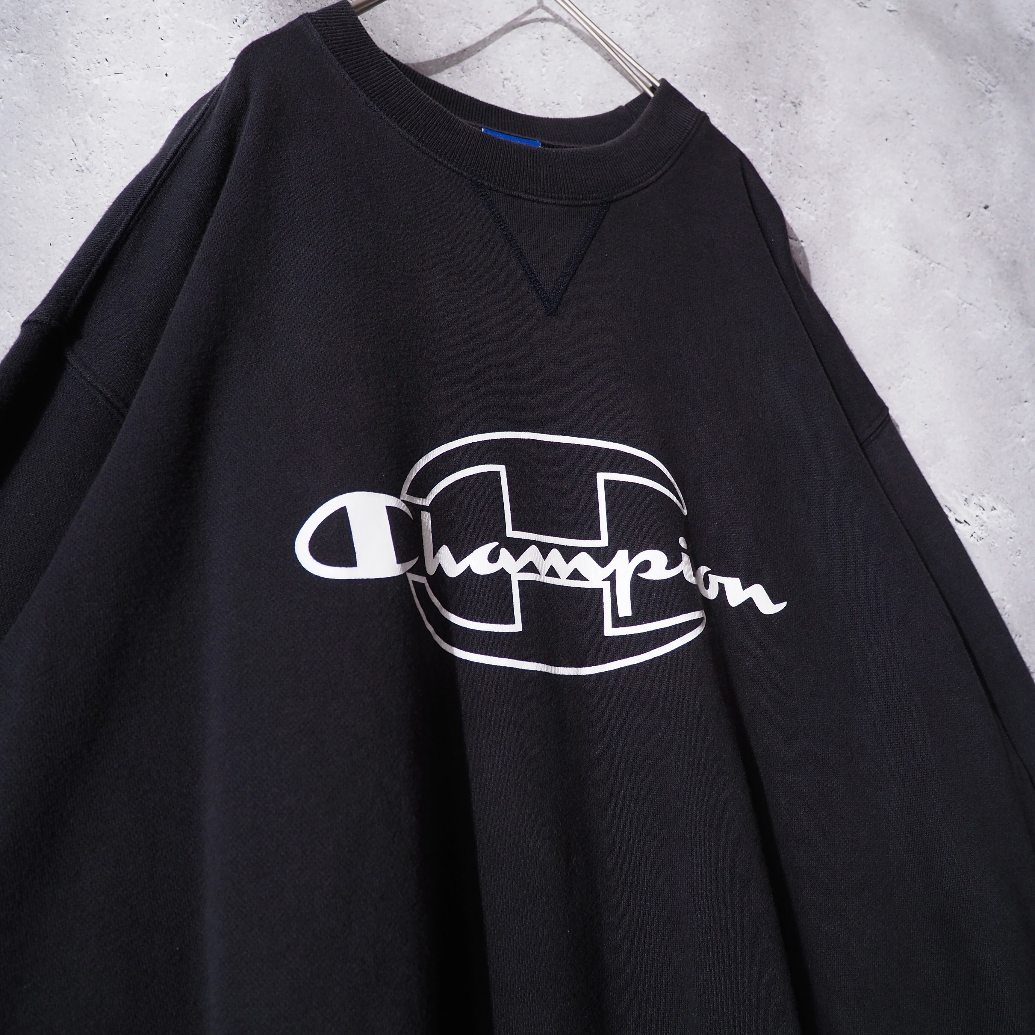 ” Champion ” logo printed sumikuro color sweat shirt