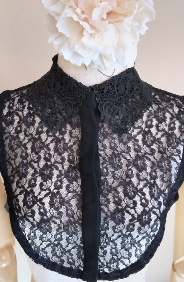 レースつけ襟着脱タイプ 黒 | Lucinda京都