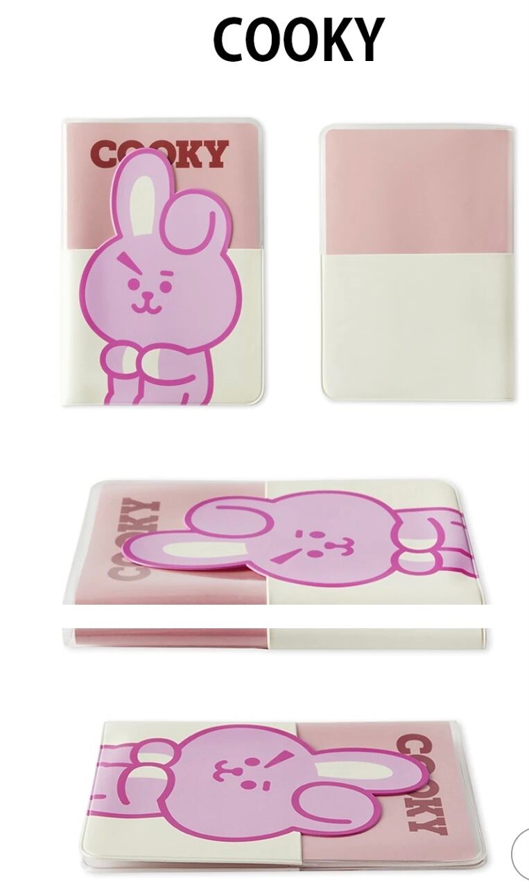 Bt21 The 公式 Journey レザー キャラクター デザイン 旅行 パスポートケース ブラック 送料無料 シンプル Bt21グッズ グッズ 旅行グッズ 公式グッズ