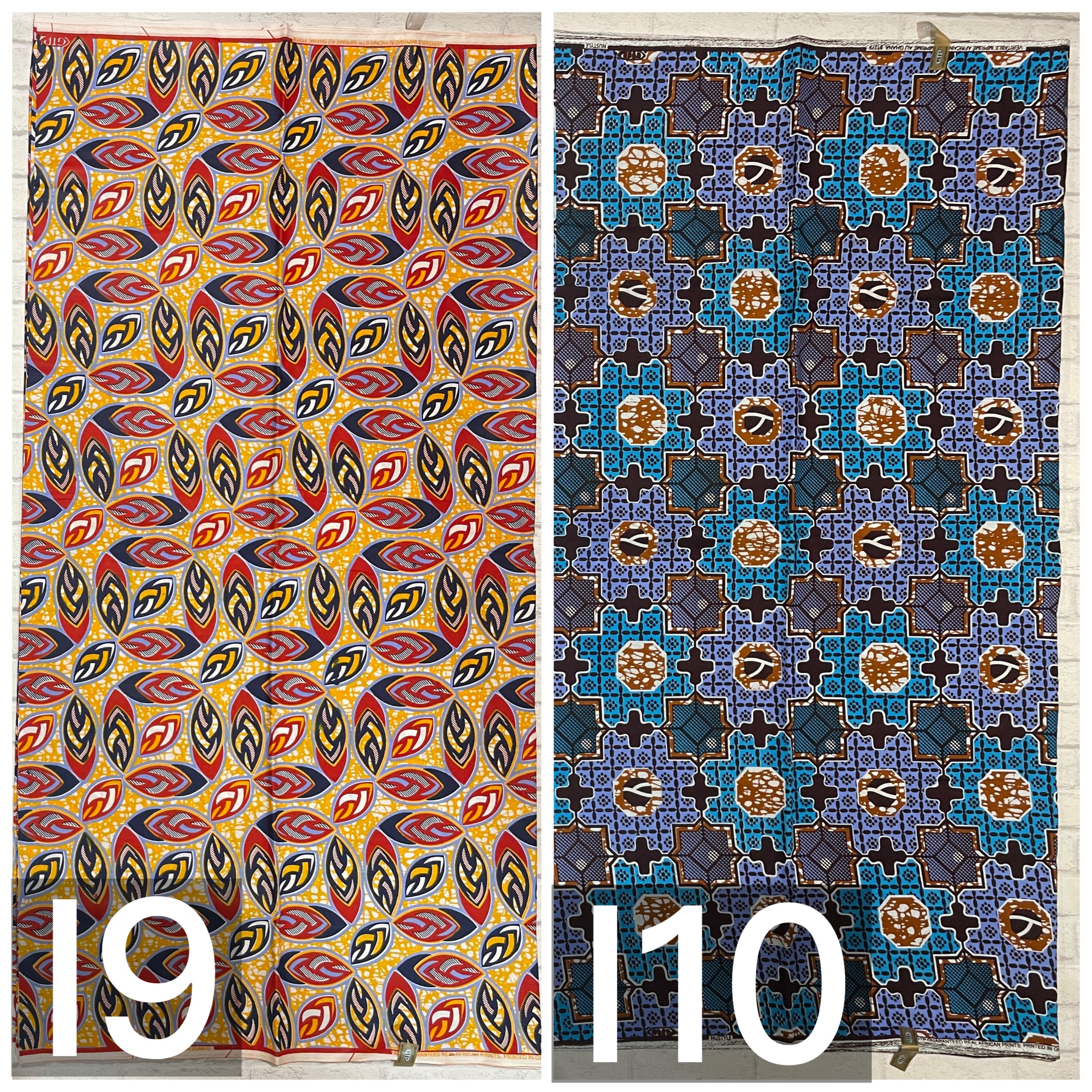 専用　アフリカ布　パーニュ　キテンゲ　腕輪 6ヤード アフリカンバティック☆two-tone⑫：アフリカンプリントアフリカ布