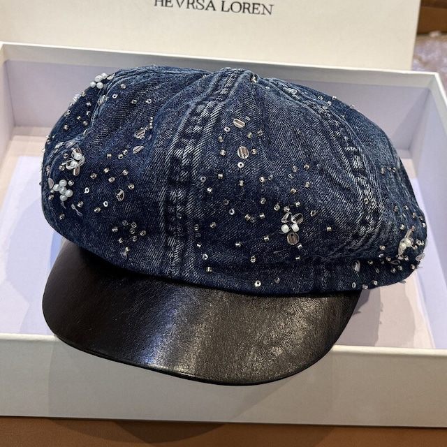 Sequins denim casquette　M1458