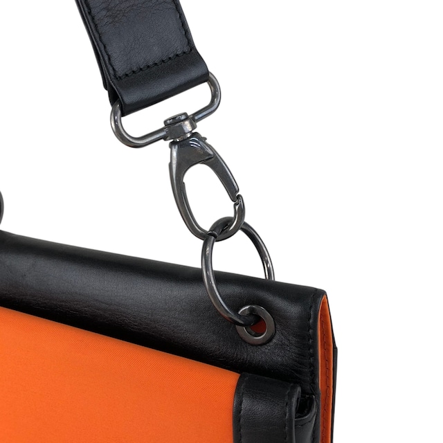 GIVENCHY ジバンシィ ショルダーバッグ ブラック オレンジ ロゴ レザー ナイロン セミショルダーバッグ vintage ヴィンテージ オールド ahpuhk
