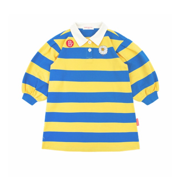 [BEBE DE PINO] Love daisy stripe rugby dress 正規品 韓国ブランド 韓国ファッション 韓国代行 韓国通販 ベベドピノ bebedepino 日本 店舗 韓国 子供服
