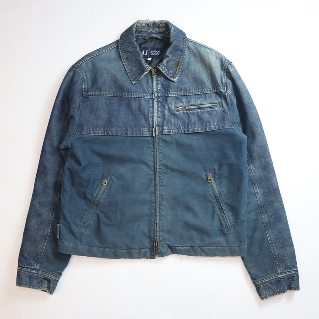 ARMANI JEANS DENIM CORDS DOUBLE ZIP JACKET