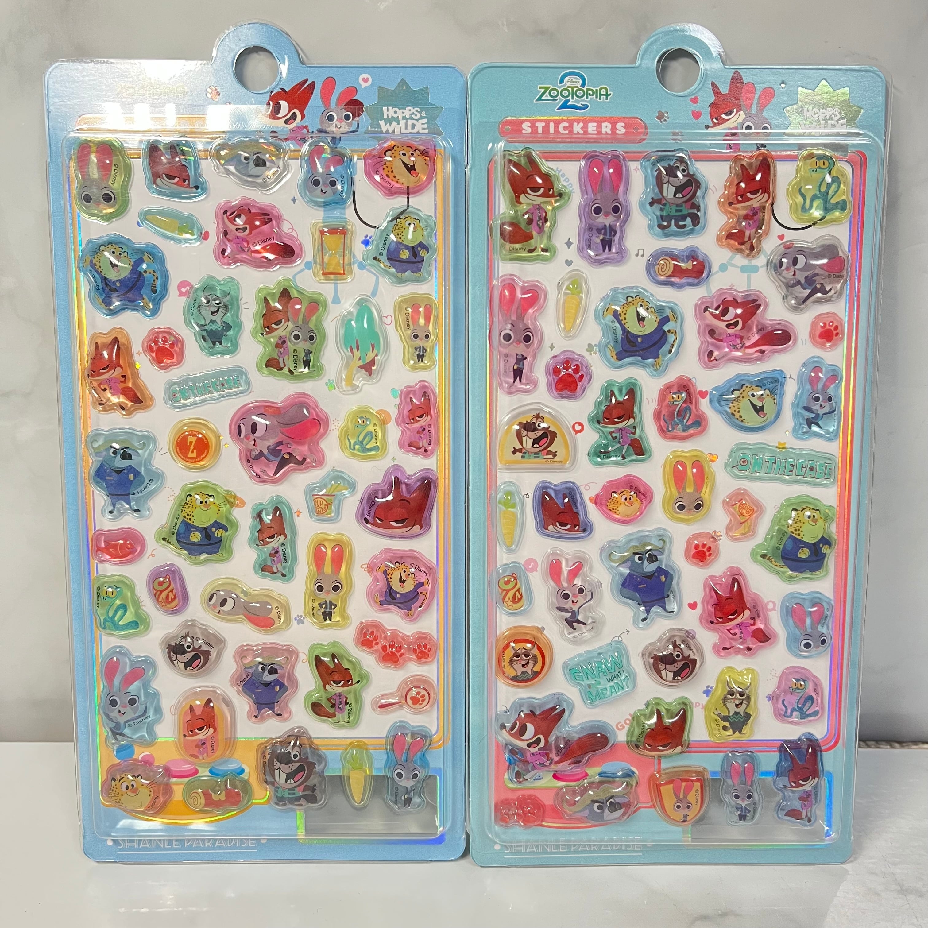 正規品】ズートピア2 ドロップシール 2枚セット ぷくぷくシール 海外