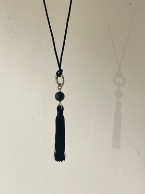 Onyx fringe top necklace