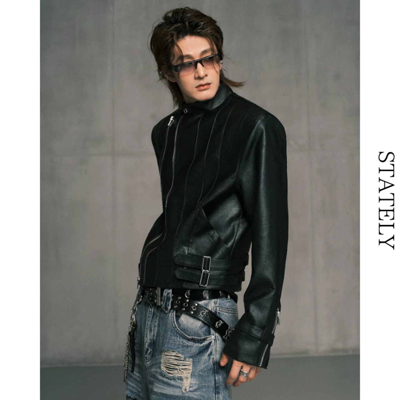 Asymmetry Zip ライダースジャケット/2color_O64・画像8