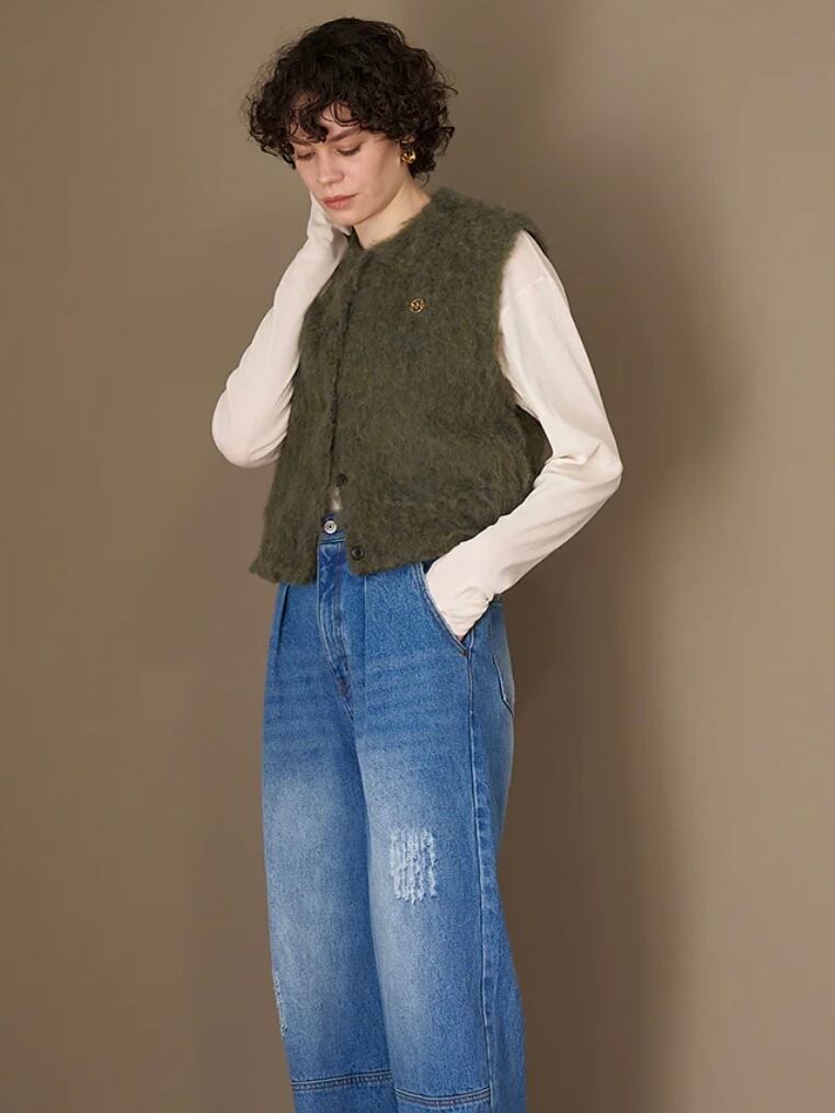 送料無料】 yenn(イエン) FLUFFY VEST フラッフィーベスト