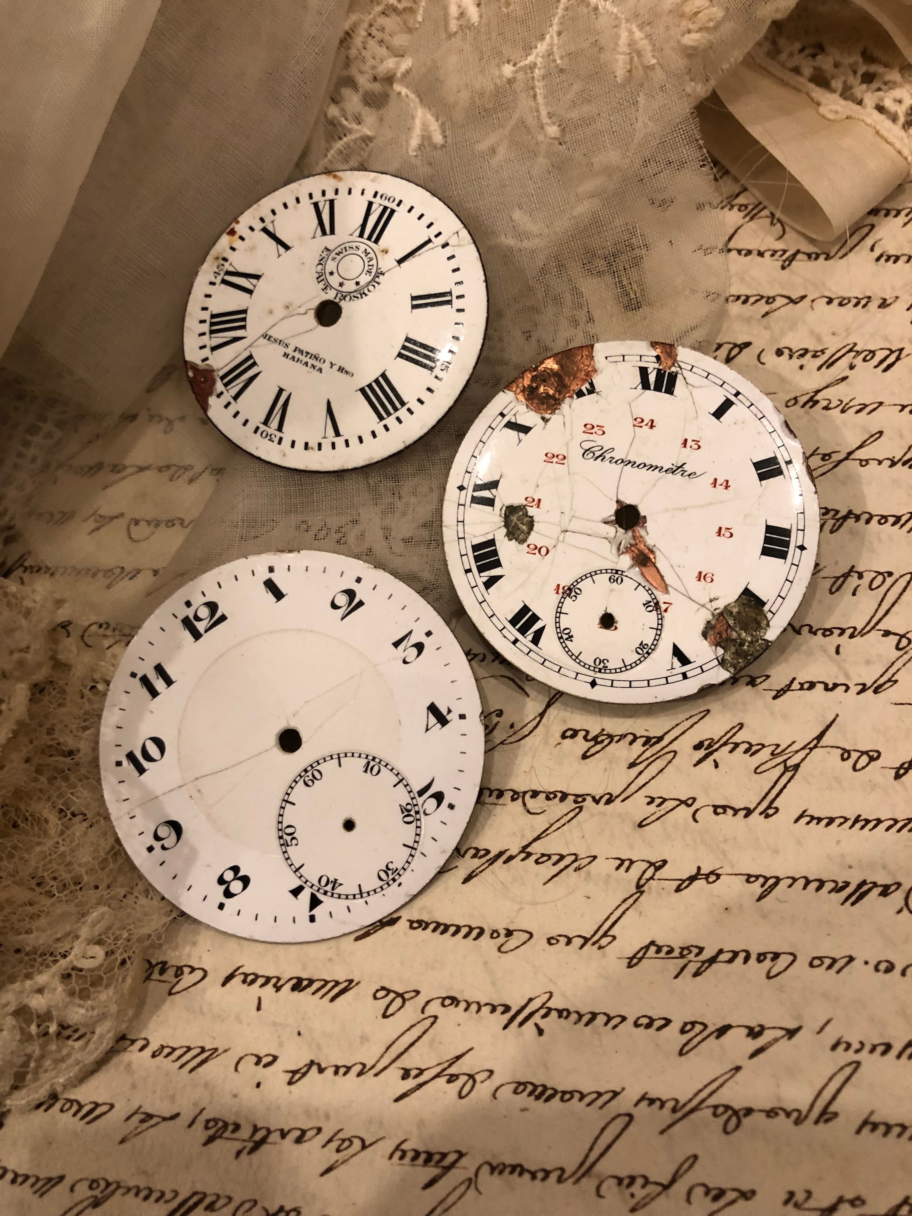 フランスブロカント ジャンク時計パーツ 3個セット CP002 | Brocante de La Cocotte (フランスアンティーク・ドライフラワーのお店)