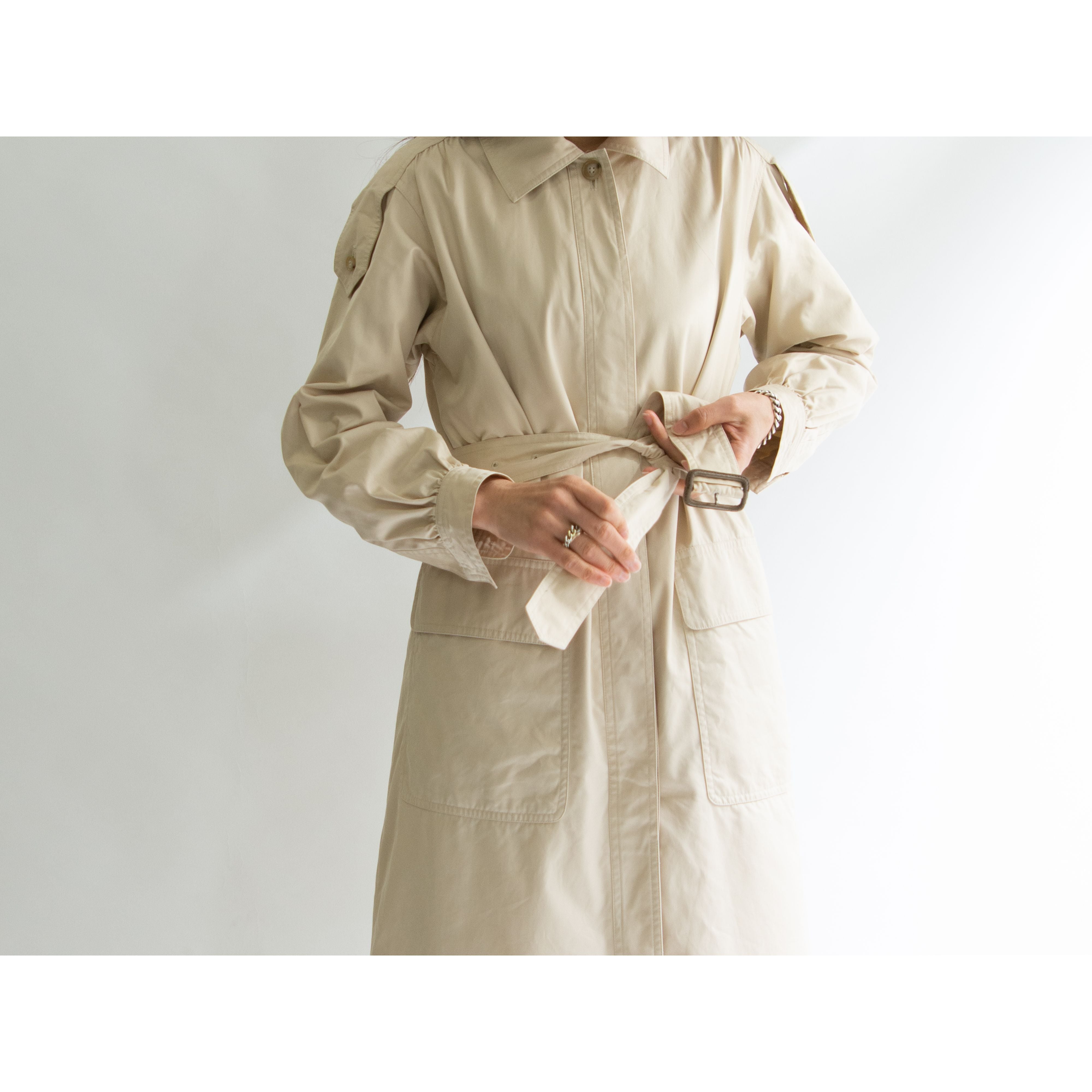 【Yves Saint Laurent】Made in Japan cotton single trench coat(イヴサンローラン コットントレンチコート11a