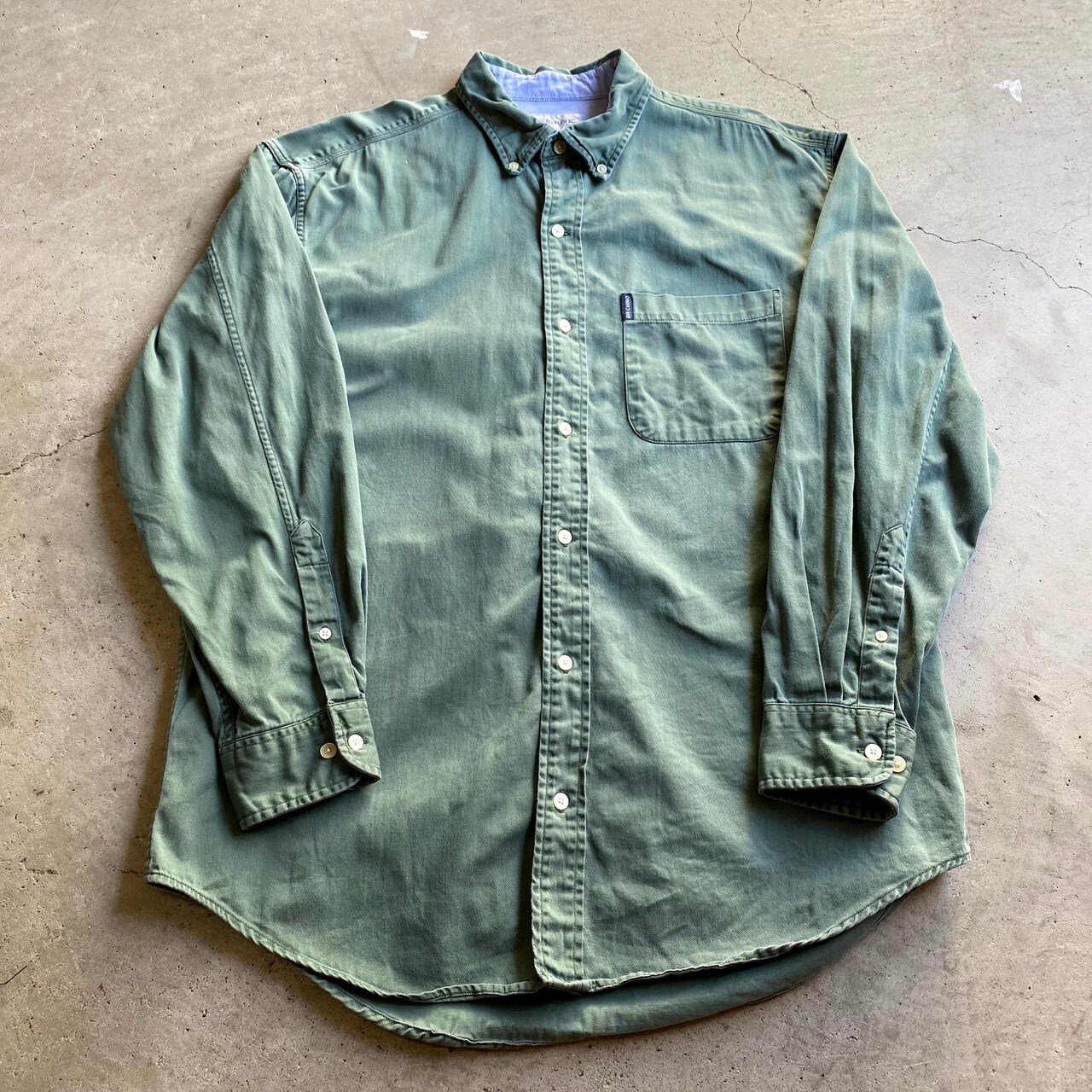 90年代 ヴィンテージ Banana Republic オールド バナナリパブリック ボタンダウン コットン 長袖シャツ メンズl 古着 B D シャツ ヴィンテージ ビンテージ 90s グリーン 緑 長袖シャツ Cs29 30 Cave 古着屋 公式 古着通販サイト