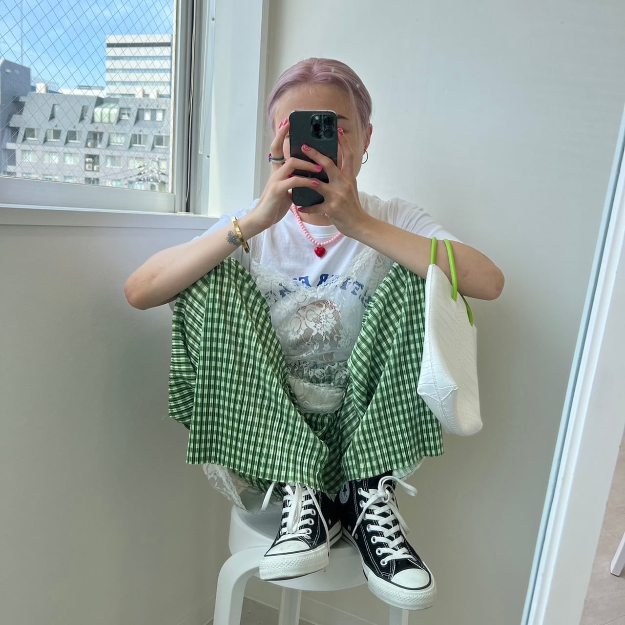 pleats plaid pants_SLN0345