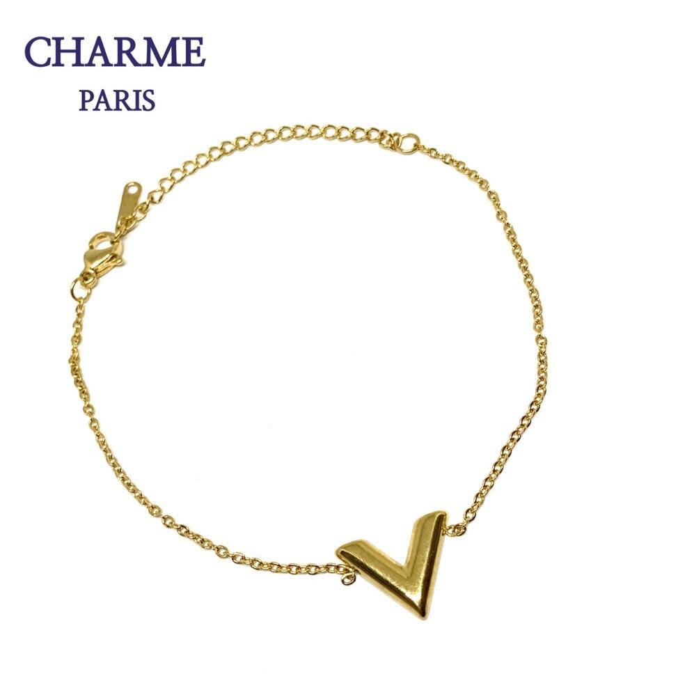 yellow gold V  bracelet