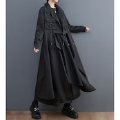 アシンメトリー ミリタリー風 ロングコート 60036