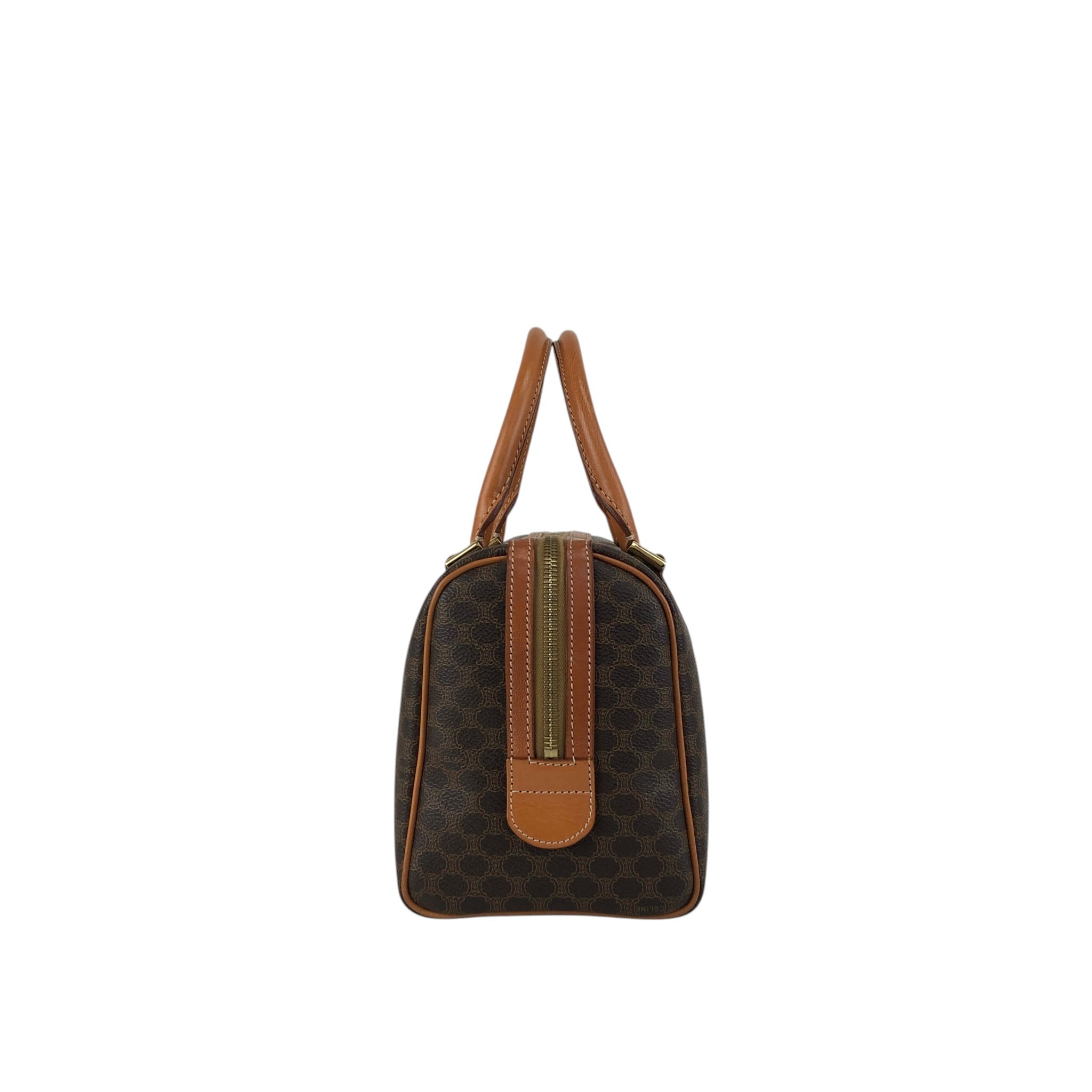 CELINE セリーヌ マカダム ショルダーバッグ ブラウン ブラゾン型押し