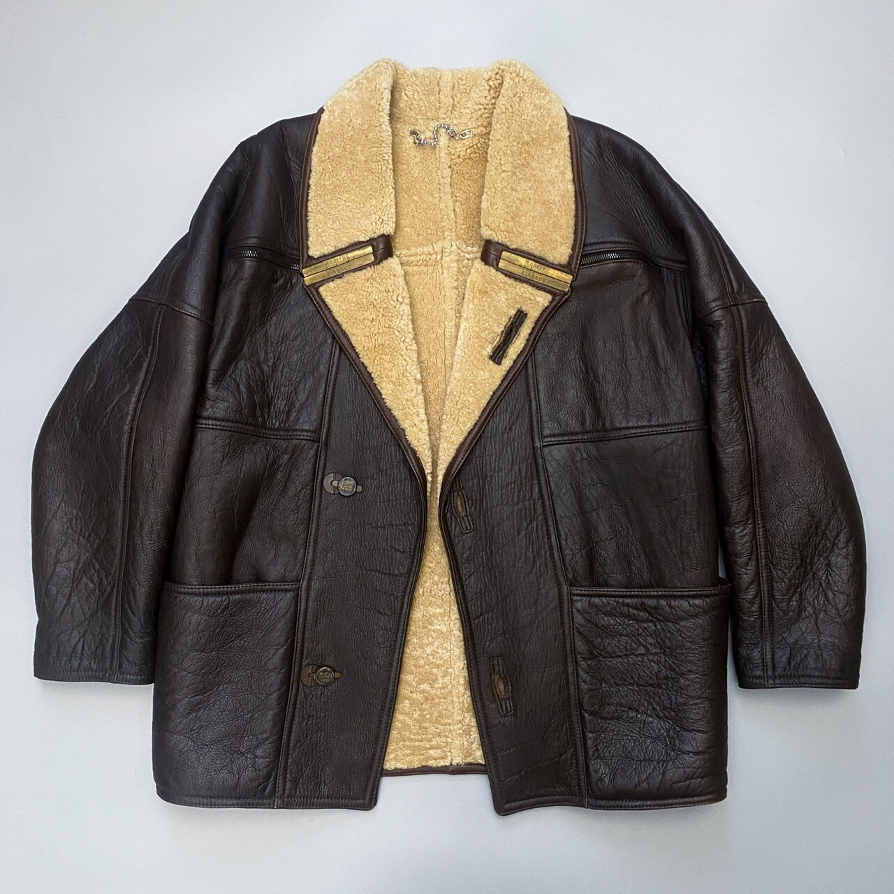 Marithé François Girbaud Sheepskin Mouton Jacket 【Brown】