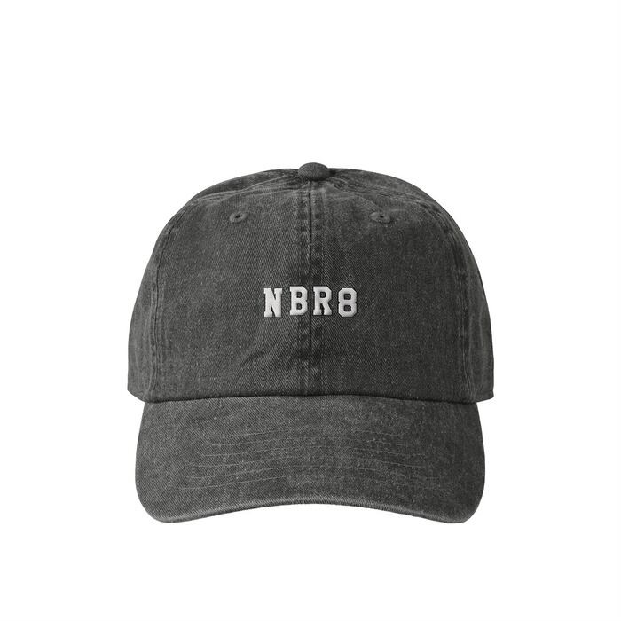 NBR8カレッジロゴ刺繍6パネルビンテージキャップ ブラック | Number8（ナンバーエイト）メンズファッション通販 powered by BASE