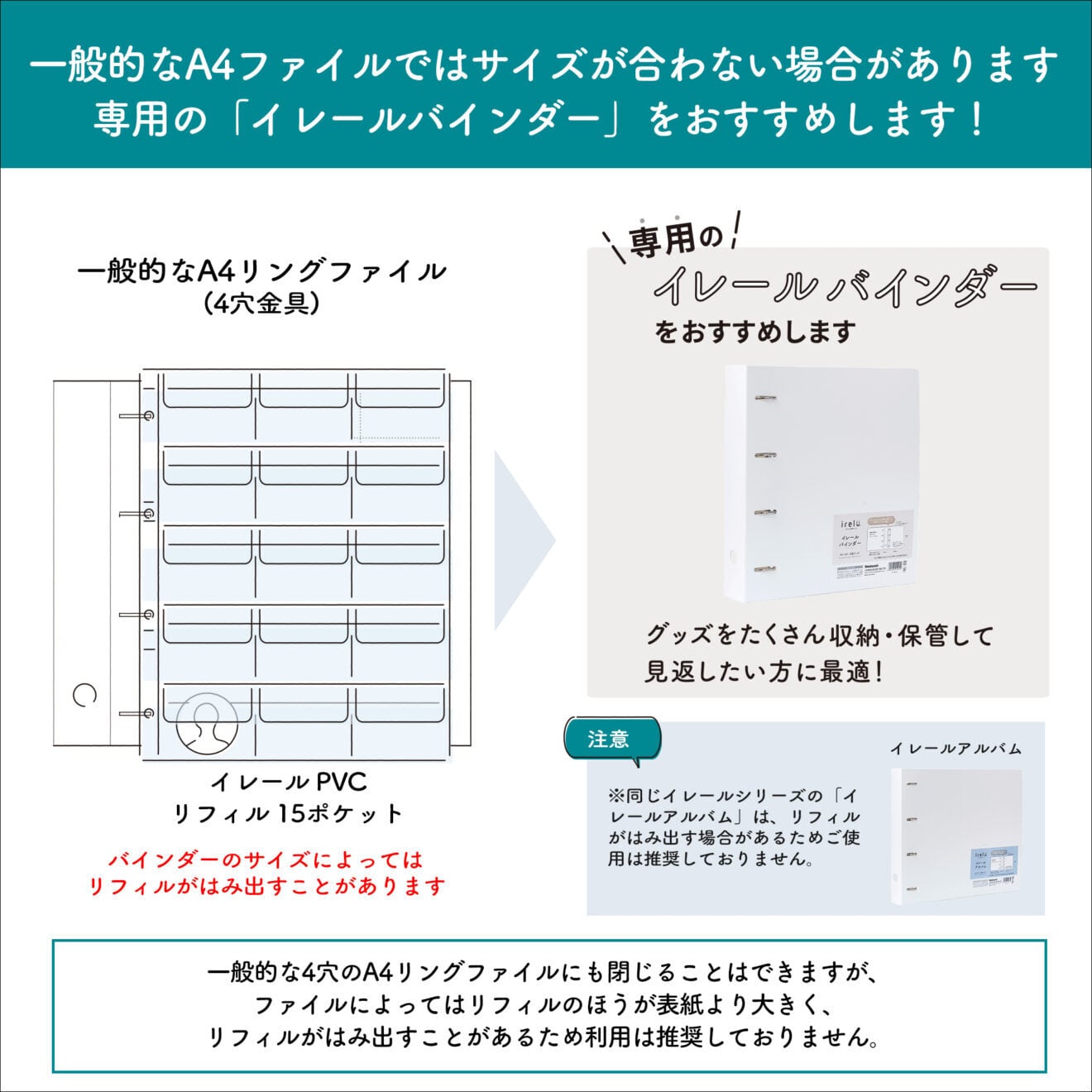 イレール PVCリフィル 15ポケットIRL-RF-A08 | 推し活グッズの通販