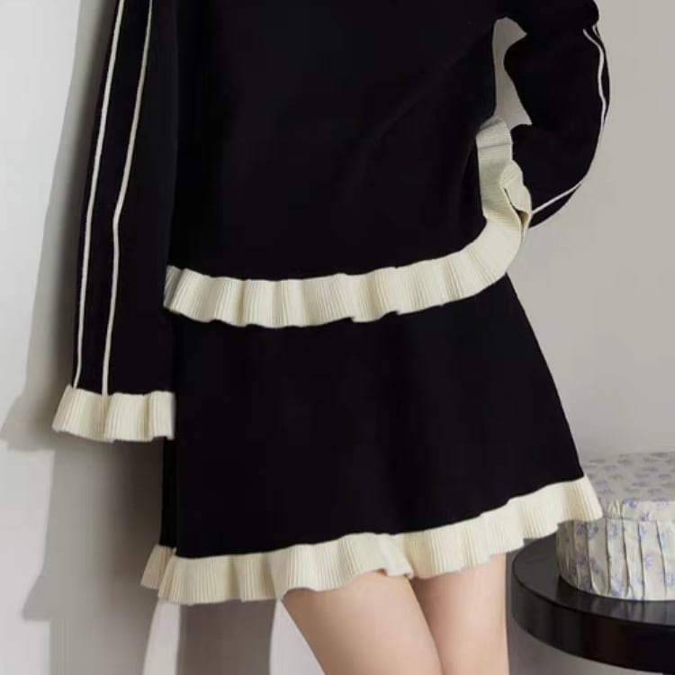 Frill stitch skirt【セットアップ可】00232
