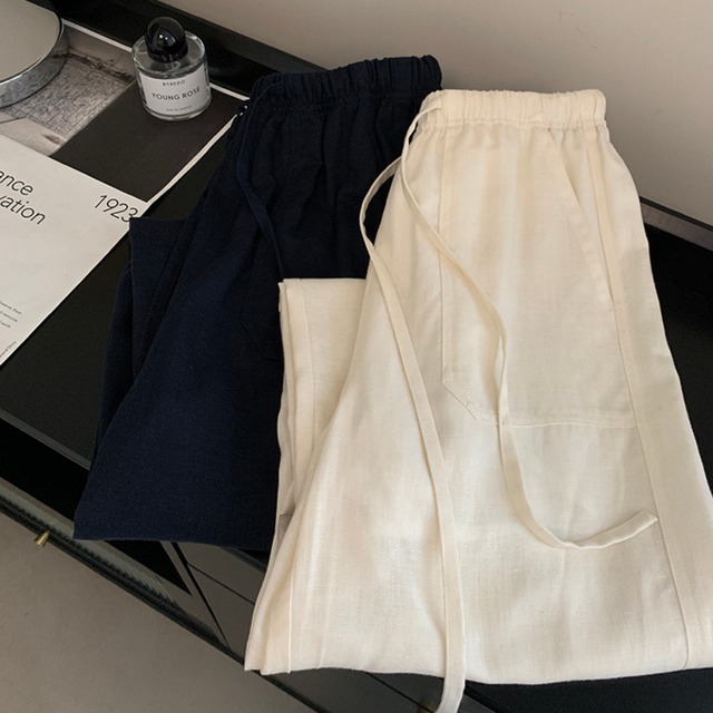 ルーズフィットハイウエストワイドパンツ　M0345