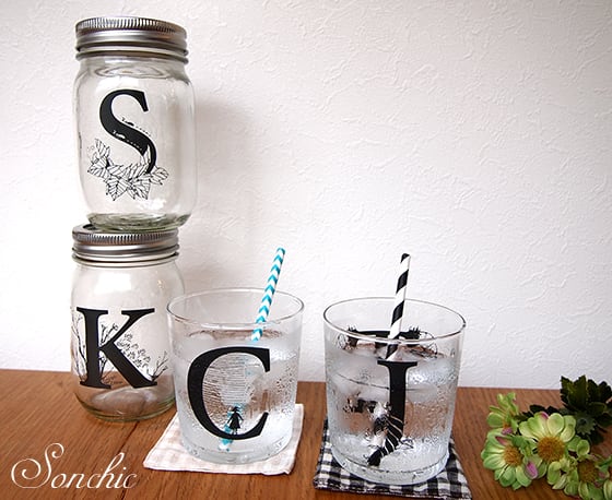 ガラス用 イニシャルアルファベット転写紙 A3サイズ（ポーセリン