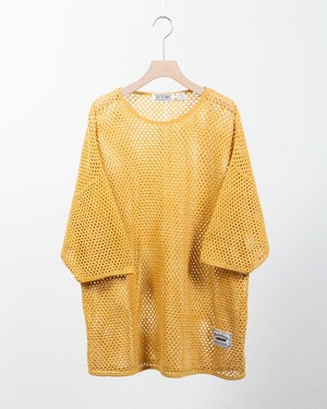 ramie × cotton knitted mesh T-shirt