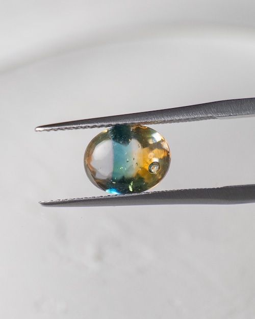 バフトップオーバルカット10×8mm　#607【硝子の宝石】