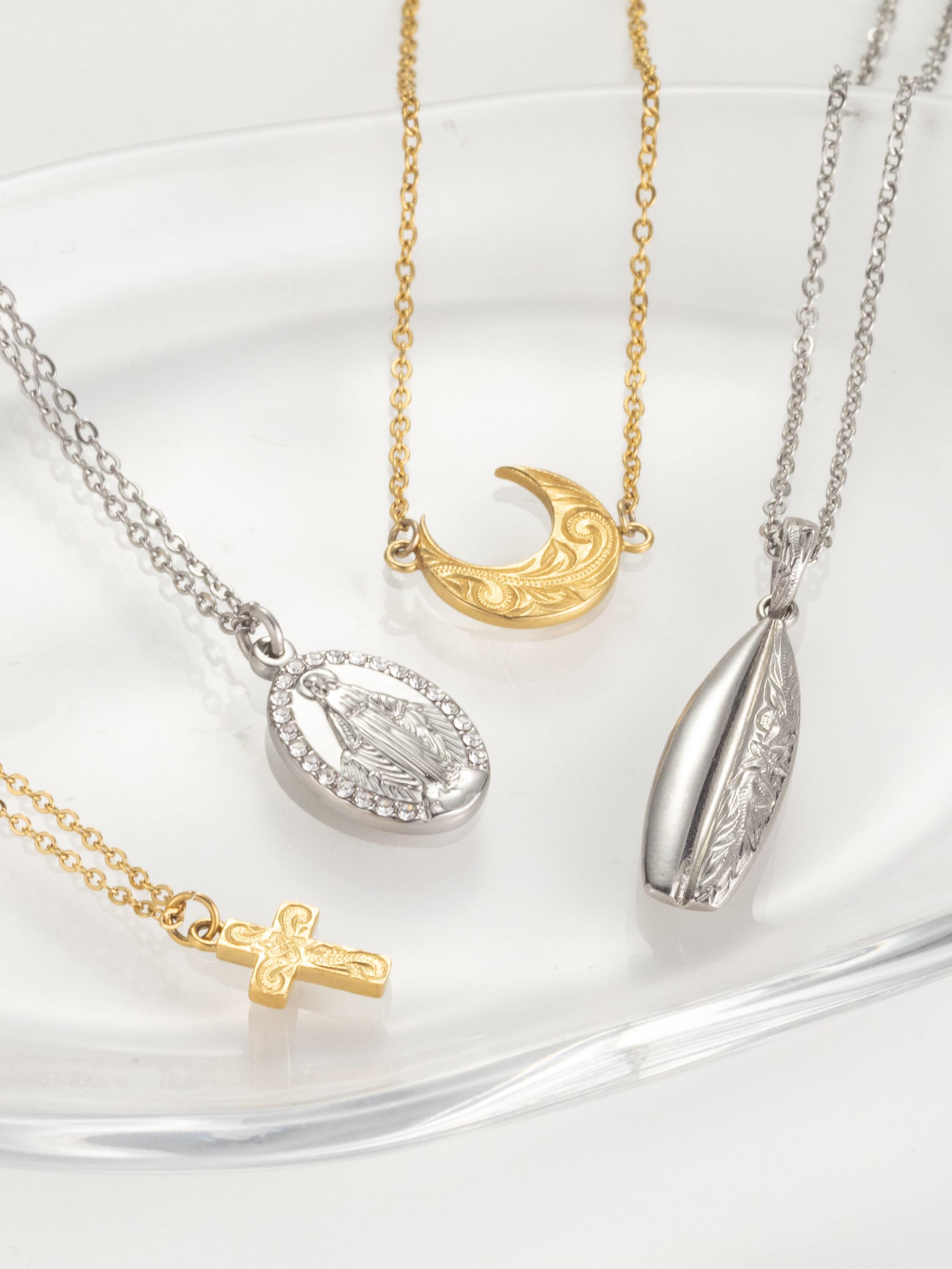 316L hawaiian surfboard & sun 2way necklace #n24 | rani