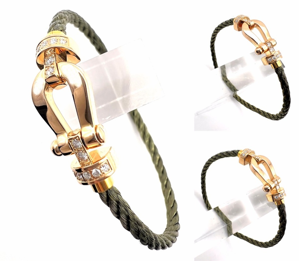 FRED フレッド フォース10 純正 ダイヤ パヴェ ブレス 14 K18 PG 