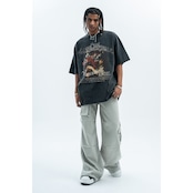 VINTAGE ストリート 油絵プリント Tシャツ T1548