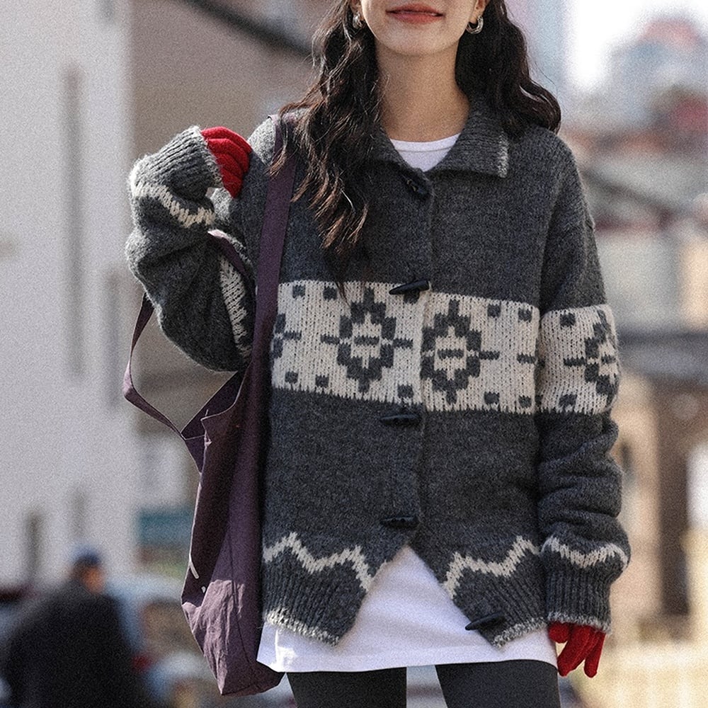 nordic collar cardigan j-0249