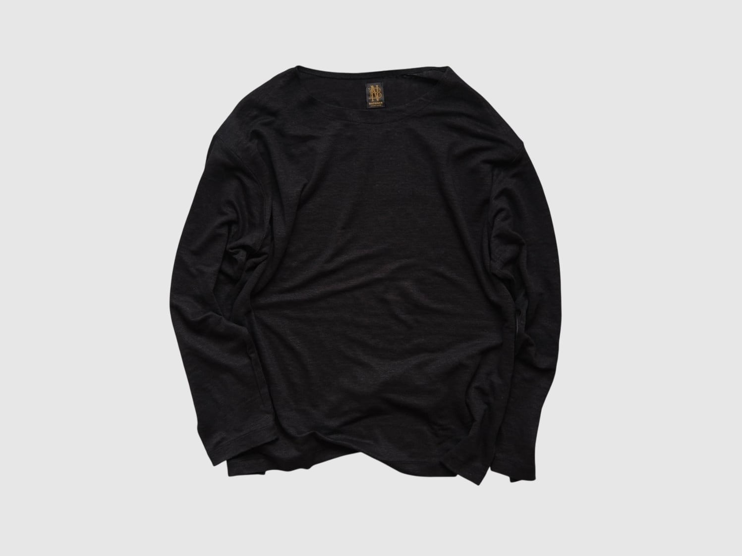 Men's BATONER” NORMANDY LINEN BASQUE SHIRT BLACK” | Lapel online store