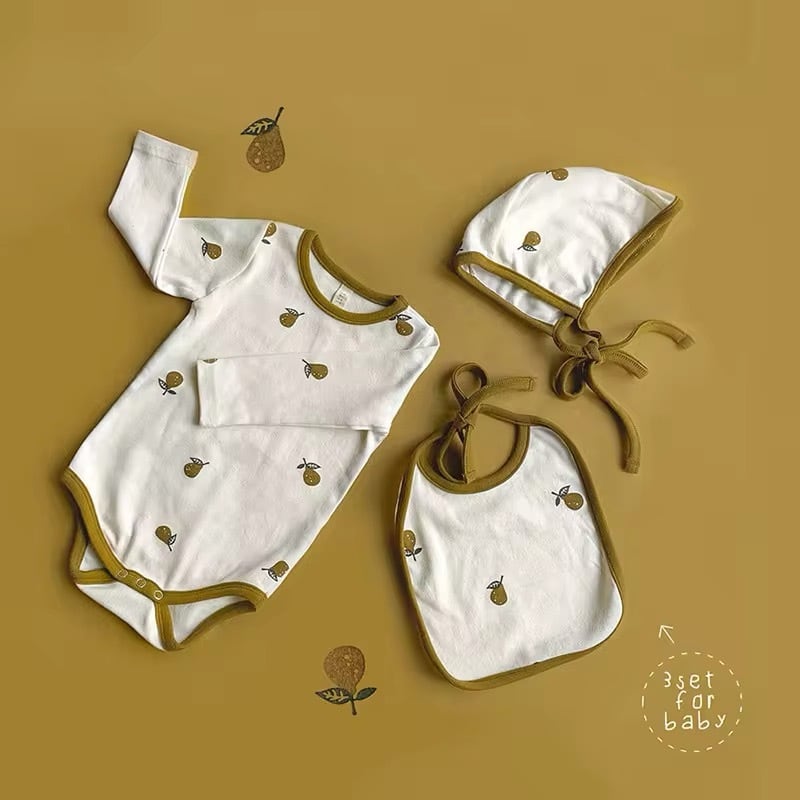 ⭐︎ Korean style pear print rompers set ロンパース 梨 セット