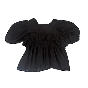 lace louise blouse/black