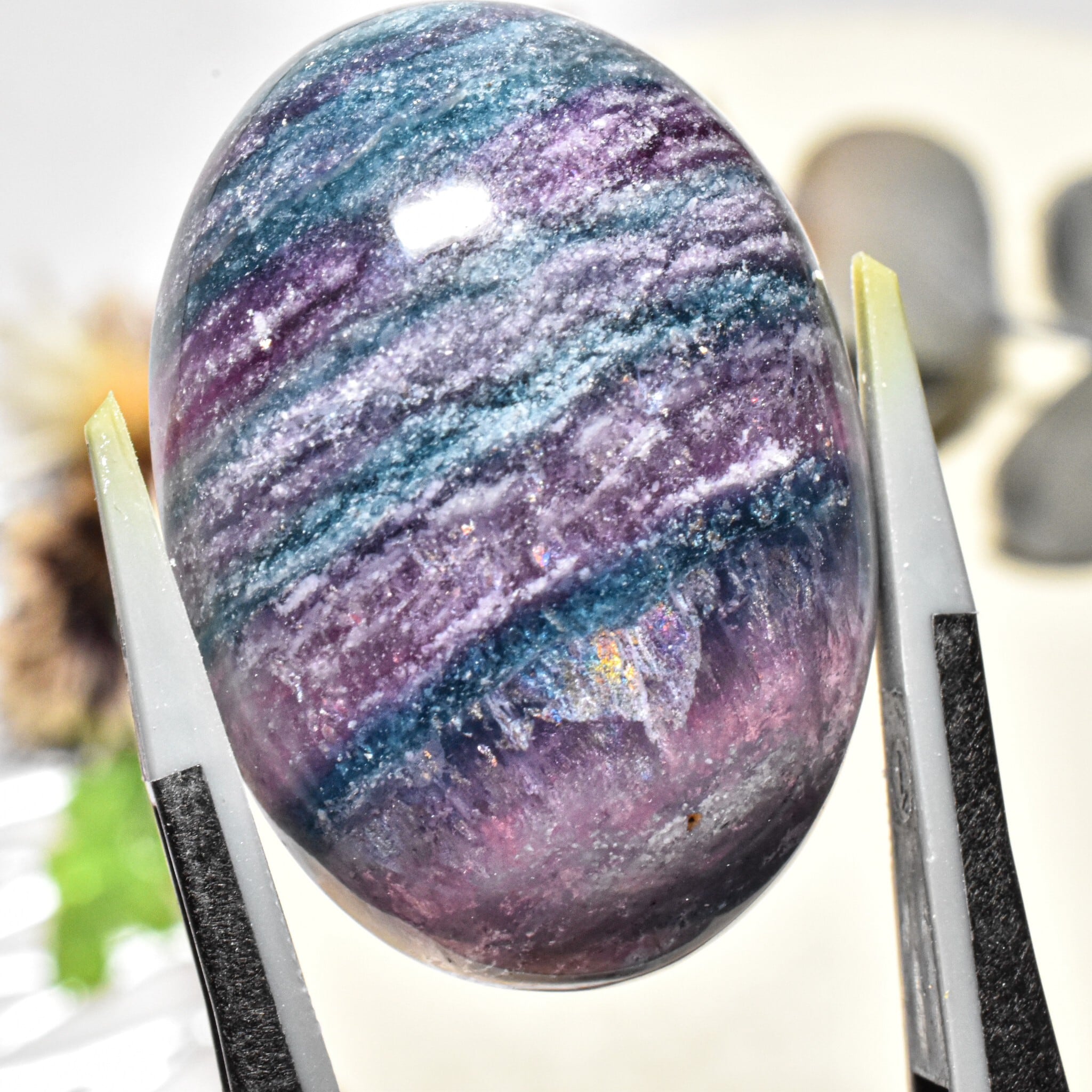 えびあ作品》レインボーシルクフローライト ルース 中国産 A | EBIA