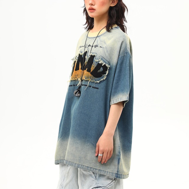 fringe logo gradient short-sleeve tee　フリンジロゴグラデーション半袖ティー　J1968